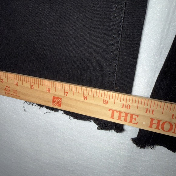 Tinseltown Black Pullon Distressed Frayed Hems Flare Leg Jeans Size 3 Wide Y2K - Picture 10 of 12